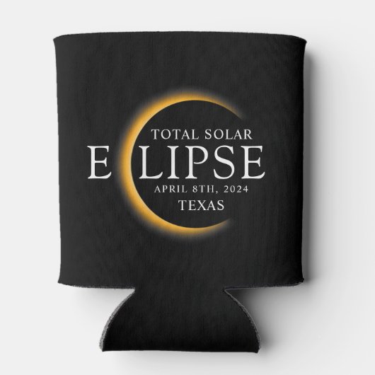 Modern Zwart & Goud 2024 Texas Totale Zonsverduist Blikjeskoeler (Achterkant)