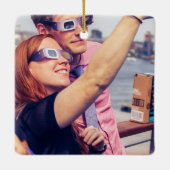 Modern Zwart & Goud 2024 Texas Totale Zonsverduist Keramisch Ornament (Achterkant)