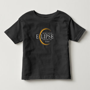 Modern Zwart & Goud 2024 Texas Totale Zonsverduist Kinder Shirts