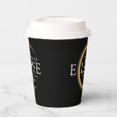 Modern Zwart & Goud 2024 Texas Totale Zonsverduist Papieren Bekers (Links)