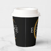 Modern Zwart & Goud 2024 Texas Totale Zonsverduist Papieren Bekers (Rechts)