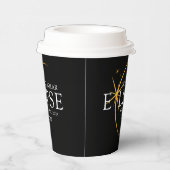 Modern Zwart & Goud 2024 Texas Totale Zonsverduist Papieren Bekers (Rechts)