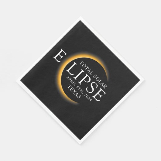 Modern Zwart & Goud 2024 Texas Totale Zonsverduist Servet (Hoek)