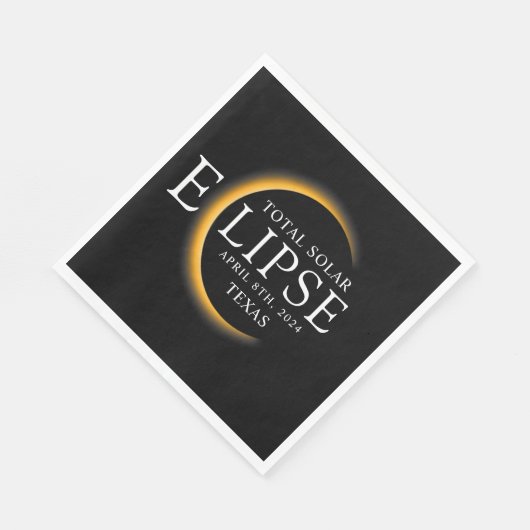 Modern Zwart & Goud 2024 Texas Totale Zonsverduist Servet (Hoek)