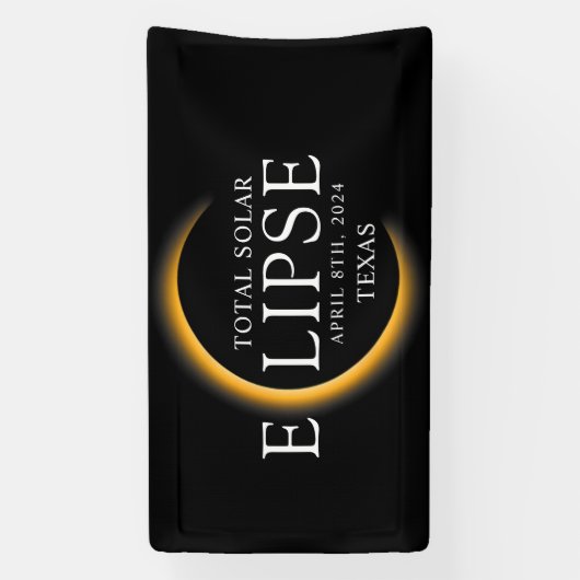 Modern Zwart & Goud 2024 Texas Totale Zonsverduist Spandoek (Verticaal)