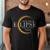 Modern Zwart & Goud 2024 Texas Totale Zonsverduist T-shirt