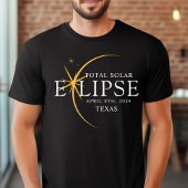 Modern Zwart & Goud 2024 Texas Totale Zonsverduist T-shirt