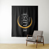 Modern Zwart & Goud 2024 Texas Totale Zonsverduist Wandkleed (In situ)