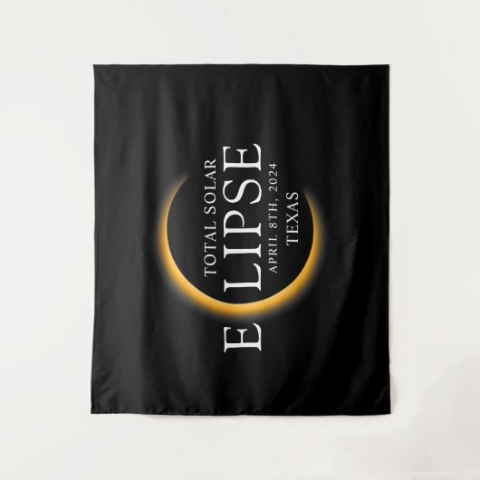 Modern Zwart & Goud 2024 Texas Totale Zonsverduist Wandkleed (Voorkant)