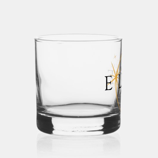 Modern Zwart & Goud 2024 Texas Totale Zonsverduist Whisky Glas (Rechts)