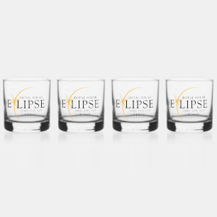 Modern Zwart & Goud 2024 Texas Totale Zonsverduist Whisky Glas