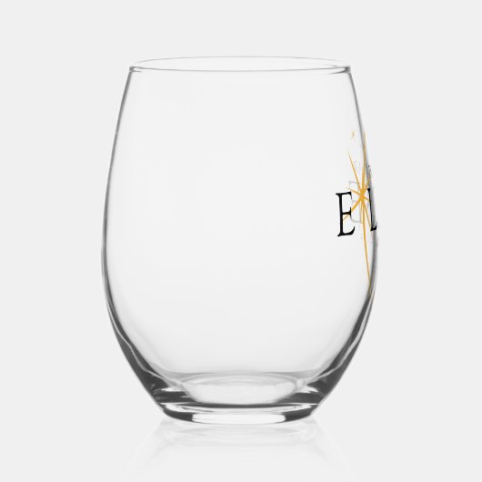 Modern Zwart & Goud 2024 Texas Totale Zonsverduist Wijnglas Zonder Voet (Rechts)