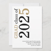 Modern Zwart Goud 2025 Afstuderen Save The Date (Voorkant)