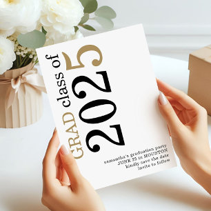 Modern Zwart Goud 2025 Afstuderen Save The Date