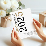 Modern Zwart Goud 2025 Afstuderen Save The Date<br><div class="desc">De moderne zwarte gouden tekst 2025 wit Afstuderen. Digitaal beschikbaar en geprint. Een eigentijds typografisch ontwerp met stijlvolle grote typografie gedraaid en naar de linkerkant aan de bovenkant in zwart en goud. Personaliseer eenvoudig de rest van de tekst.</div>