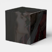 Modern zwart goud 2 foto overlay bruiloft bedankdoosjes (Achterkant)