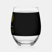 Modern Zwart & Goud 60e Verjaardag Cocktail Party Wijnglas Zonder Voet (Links)