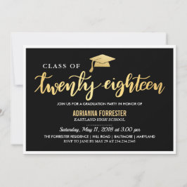 Modern Zwart Goud | Afstudeerklas van 2018 Script Kaart