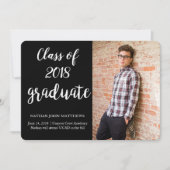 Modern Zwart Goud Afstuderen Aankondiging Kaart (Voorkant)
