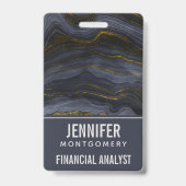 Modern zwart & goud agaatsteen abstract badge (Achterkant)