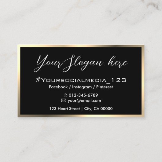 Modern zwart goud beige ombre schoonheid wimpers i visitekaartje (Achterkant)