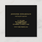 Modern zwart goud blauw ijs eenvoudige logo vierkante visitekaartje (Achterkant)