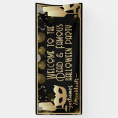 Modern Zwart Goud Chique Volwassen Glam Halloween Spandoek (Verticaal)