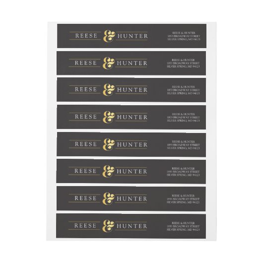 Modern Zwart Goud Elegant Bruiloft (Vel)