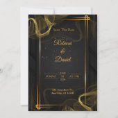 Modern Zwart & Goud Elegant Bruiloft Save The Date Bedankkaart (Voorkant)