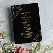 Modern zwart goud elegant marmer Wedding Menu