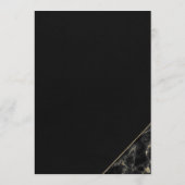 Modern zwart goud elegant marmer Wedding Menu (Achterkant)
