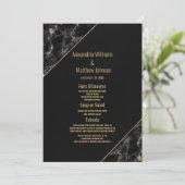 Modern zwart goud elegant marmer Wedding Menu (Staand voorkant)