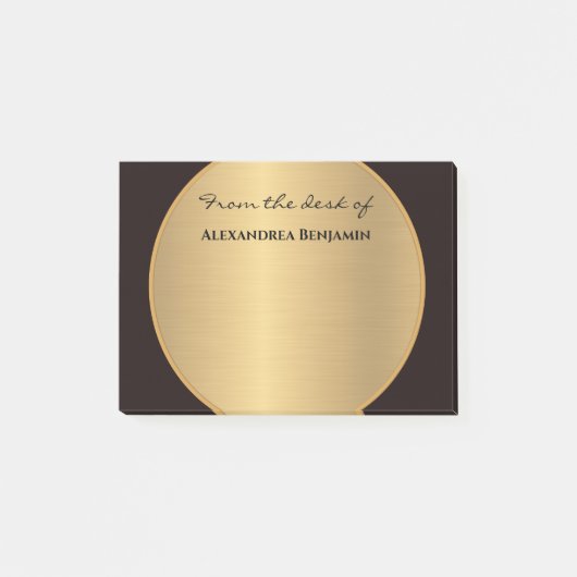 Modern zwart goud elegant stijlvol personaliseren post-it® notes (Voorkant)
