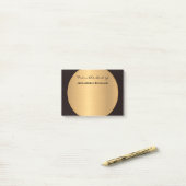 Modern zwart goud elegant stijlvol personaliseren post-it® notes (Op bureau)