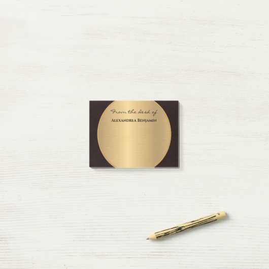 Modern zwart goud elegant stijlvol personaliseren post-it® notes (Op bureau)