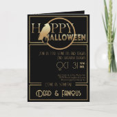 Modern Zwart Goud Elegant Volwassen Halloween Part (Voorkant)
