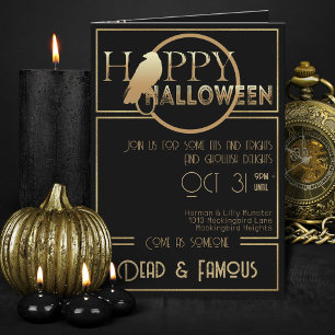 Modern Zwart Goud Elegant Volwassen Halloween Part