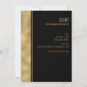 Modern Zwart Goud Elegant Volwassen Halloween Part Kaart (Achterkant)