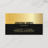 Modern Zwart Goud Elegante Professionele Sjabloon Visitekaartje (Voorkant)