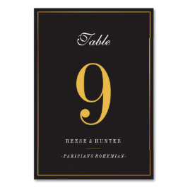 Modern Zwart Goud Elegante Tafelnummers