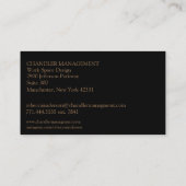 Modern zwart, goud en grijs visitekaartje (Achterkant)