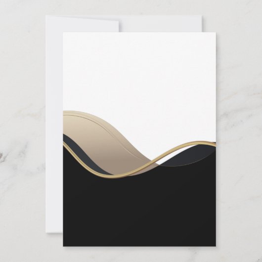 Modern Zwart, Goud en Tan Pensioenfeest Kaart (Achterkant)