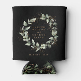 Modern Zwart Goud Eucalyptus Krans Bruiloft Blikjeskoeler