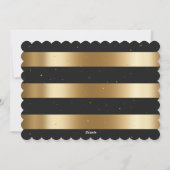 Modern Zwart Goud Foto Merry Christmas Kaart (Achterkant)