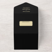 Modern Zwart Goud Foto Overlay Bruiloft All In One Uitnodiging (Buitenkant)