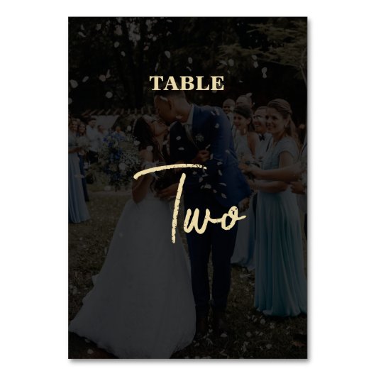 Modern Zwart Goud Foto Overlay Bruiloft Kaart (Achterkant)