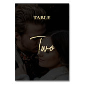 Modern Zwart Goud Foto Overlay Bruiloft Kaart (Voorkant)