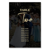 Modern Zwart Goud Foto Overlay Bruiloft Kaart (Achterkant)