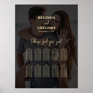 Modern Zwart Goud Foto Overlay Bruiloft Poster