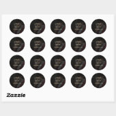 Modern Zwart Goud Foto Overlay Bruiloft Ronde Sticker (Vel)